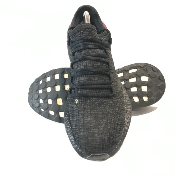 Adidas Pure Boost 2017 Core Black Cardinal BA8889. Base modified gloss Black - Picture 4 of 8